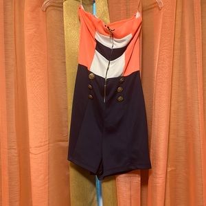 pink romper with buttons